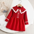 thumbnail image 5 of Antinious Girls Long Sleeve Round Neck Solid Knit Beaded Holiday Princess Dress, 5 of 5