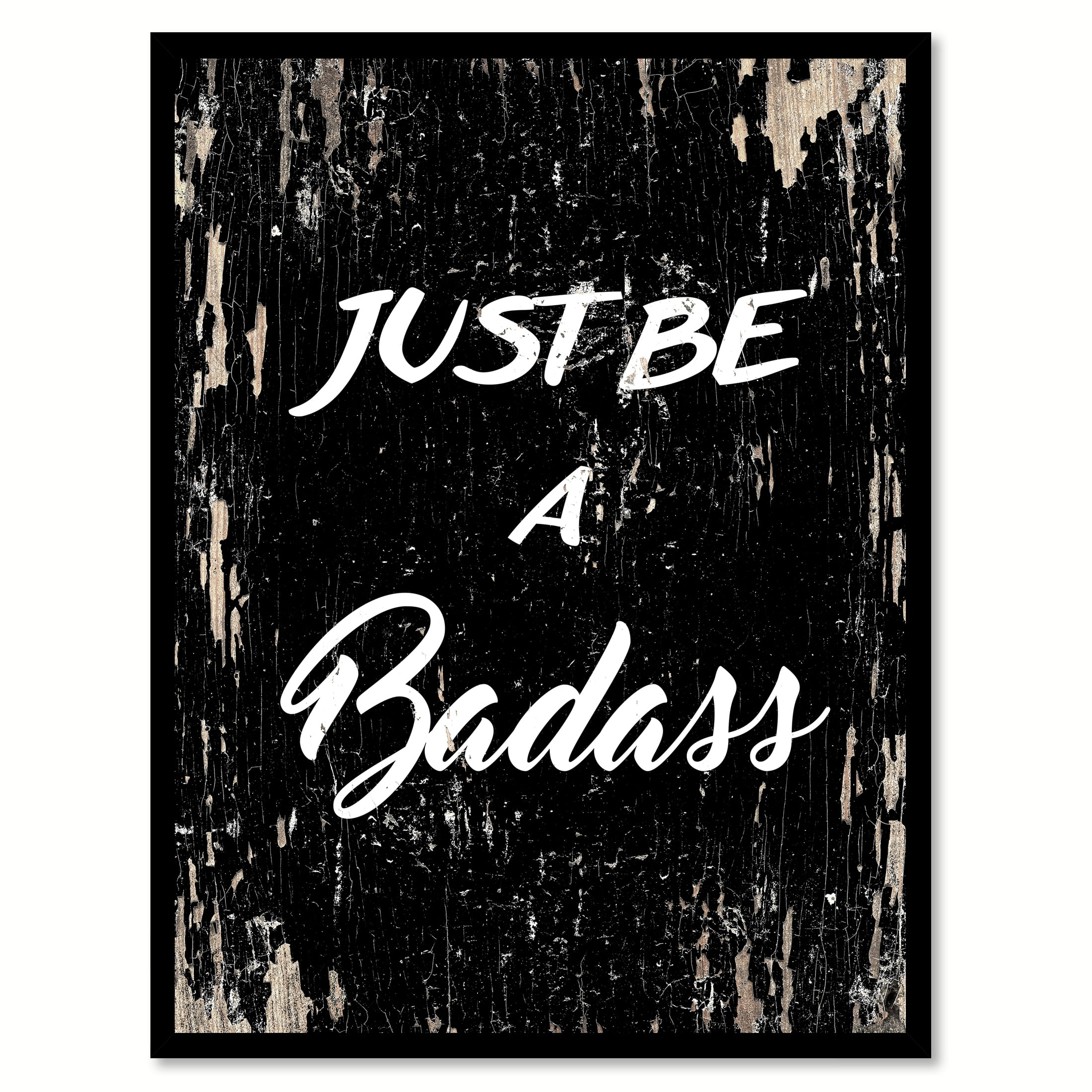 Just be a bada?s Adult Quote Saying Black Canvas Print with Picture