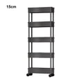 thumbnail image 2 of QualitChoice Occupying No Space 5 Tier Storage Cart For Compact Storage Solutions Applicable Scenarios Bathroom Black,5 layers 15cm, 2 of 6