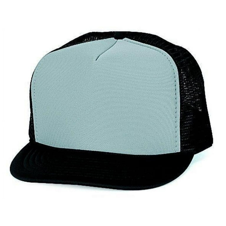 Classic Trucker Baseball Hats Caps Mesh Youth Tone Adult Solid Blank Two Foam Snapback