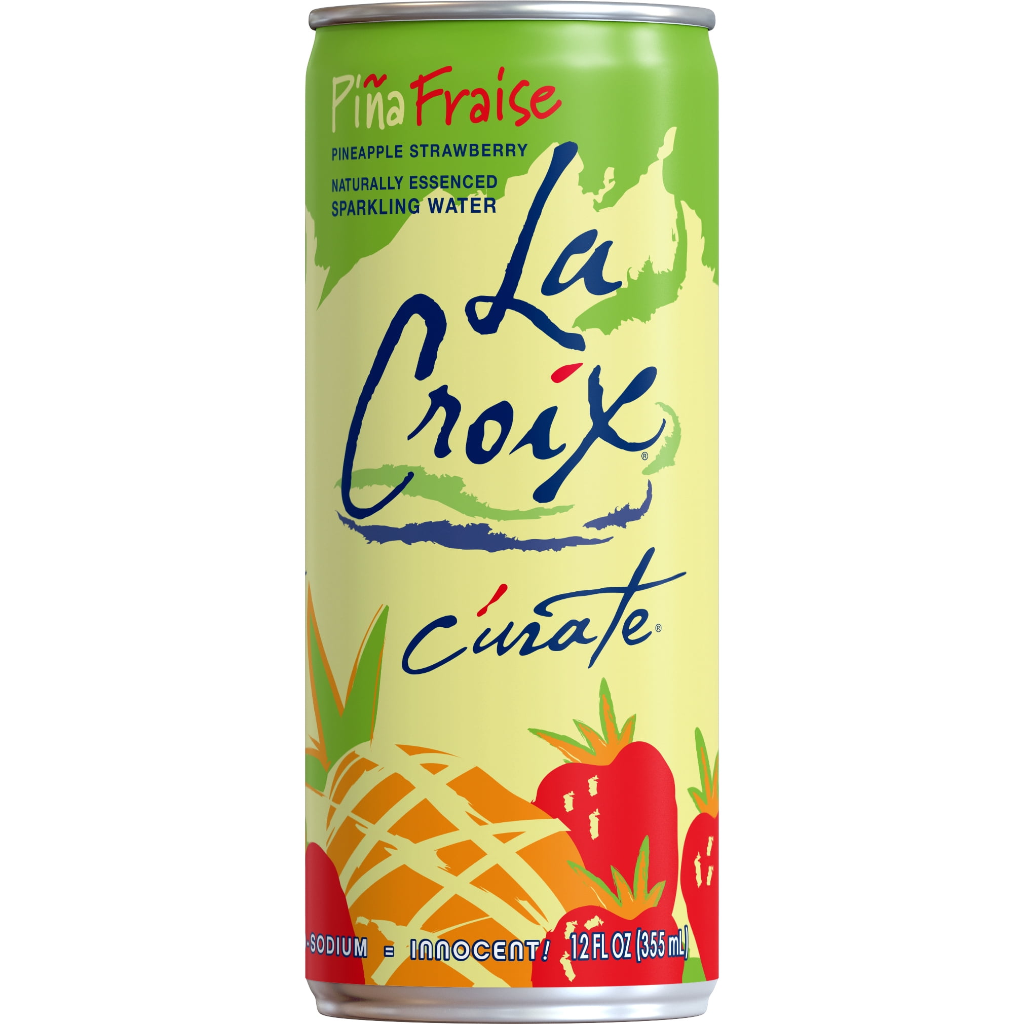 LaCroix Sparkling Water Curate, Pina Fraise (Pineapple Strawberry)- 3/8 packs12 oz