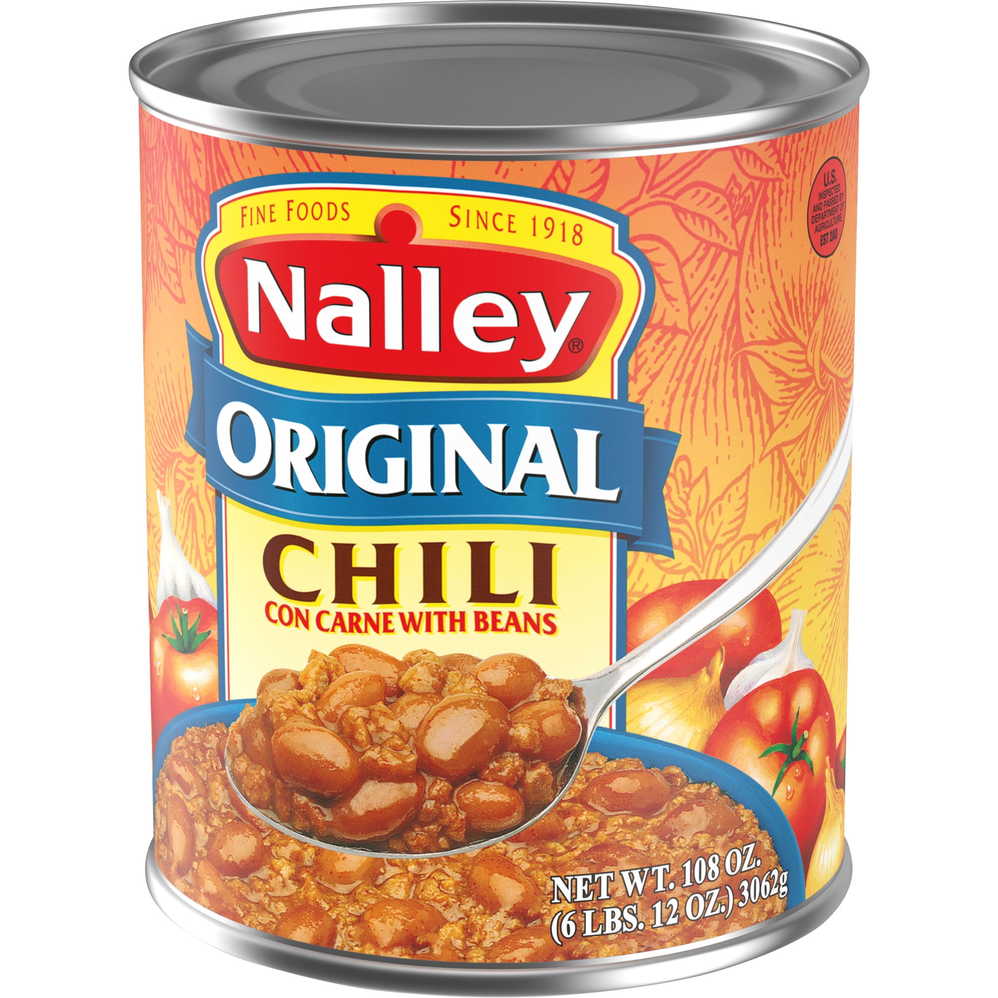 Nalley Chili Con Carne With Beans and Cheese, Family Size, 106 oz.