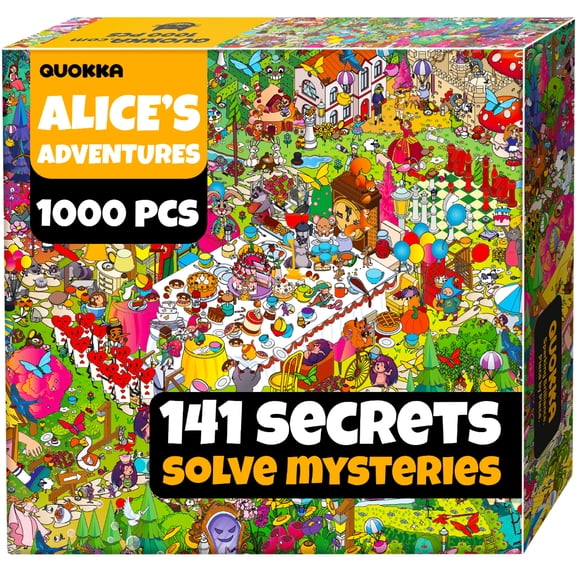 Quokka 1000 Piece Puzzle for Adults Alice in Wonderland — Fantasy Adult Puzzles with Secret Tasks & Fairy Tale