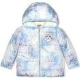 thumbnail image 1 of Disney Girl's Frozen Hooded Puffer Jacket, Queen Elsa Print, 1 of 3