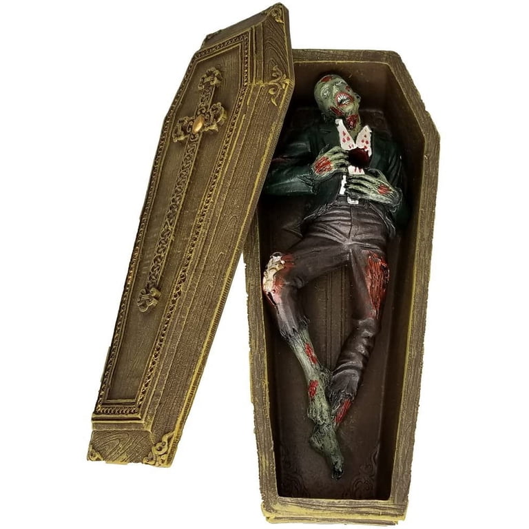 Pacific Giftware Zombie Apocalypse Impaled Pen Holder in Coffin