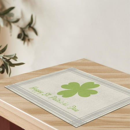 

YruYptpaln St. Patricks s Day Placemats Irish Day Plaid Decorative Placemats Insulated Tablecloths Oval Dining Table Set for 4 with Leaf