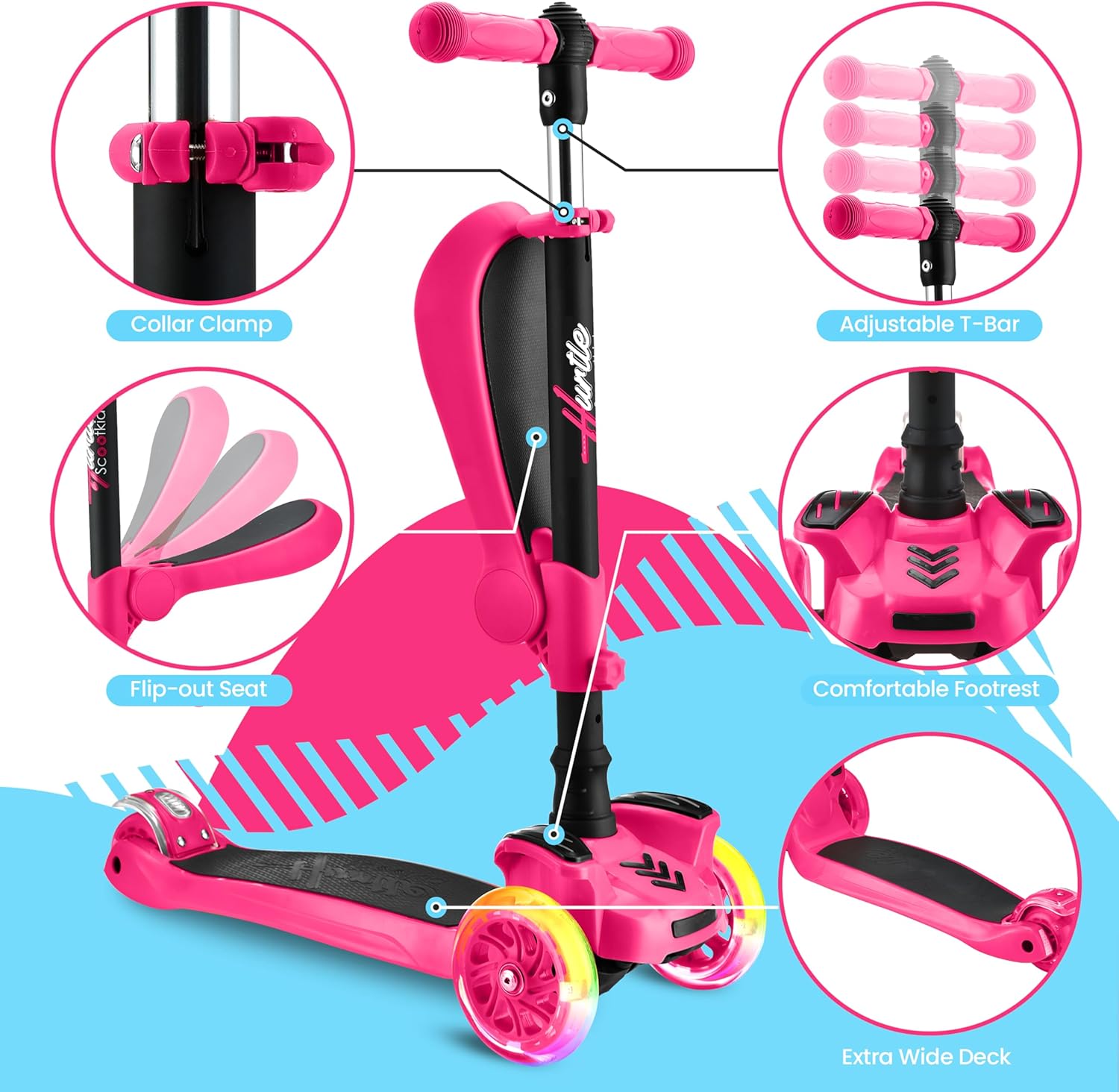 Hurtle ScootKid 3-Wheel Scooter with Seat photo 4