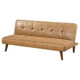 thumbnail image 5 of Jenson Upholstered Tufted Convertible Sofa Bed Saddle Brown, 5 of 12