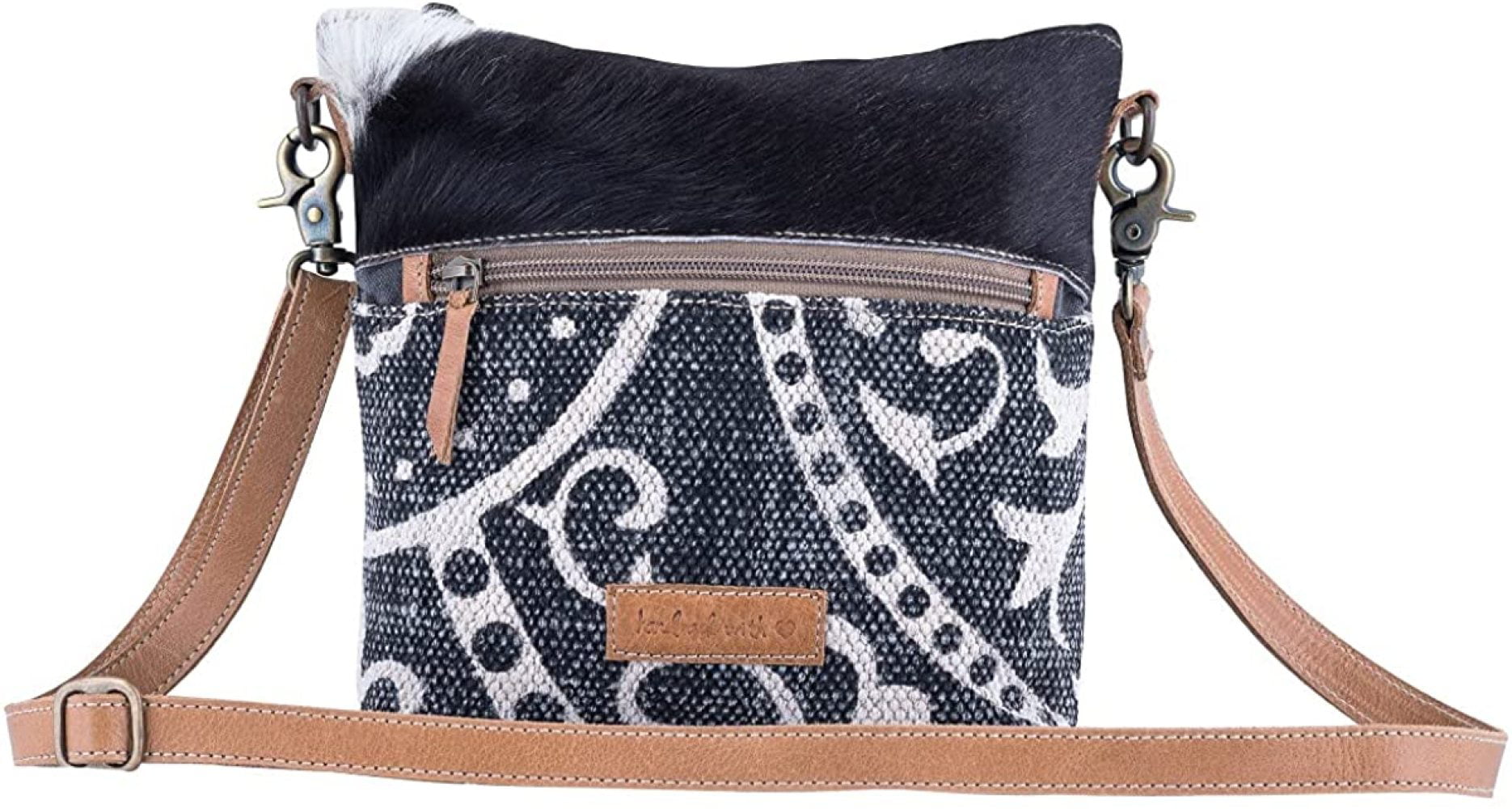 The Pocket Star Upcycled Canvas and Genuine Leather Crossbody Bag 