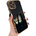 thumbnail image 1 of IBAOLEA Compatible with iPhone 13 Pro Max Case, Luxury Electroplate Edge Bumper Case, Full Camera Protection & Raised Reinforced Corners Shockproof Soft TPU Case Cover (6.7 inch) -Candy Black Black, 1 of 6