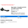 thumbnail image 2 of Wiper Switch - Compatible with 2004 - 2010 BMW X3 Sport Utility 2005 2006 2007 2008 2009, 2 of 2