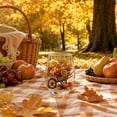 thumbnail image 5 of Tuvgenk Fall Embroidery Print Stemless Wine Glass with Pumpkin and Wheelbarrow Design Transparent Drinking Cup for Thanksgiving Decor, 5 of 7