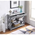 thumbnail image 3 of Pemberly Row Transitional One-Drawer Console Table in Gray Wood Finish, 3 of 10