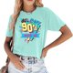 thumbnail image 2 of Camiseta informal elegante vintage de los 90 para mujer: camiseta de manga corta con estampado festivo, 2 of 5