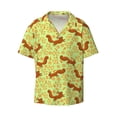 thumbnail image 4 of Uemuo Floral Squirrel Pattern Cotton Linen Short Sleeve Shirts,Casual Lightweight Button Down Shirts,Vacation Beach Summer Tops-Small, 4 of 7