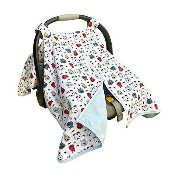 Hokey Pokey 100% Breathable Cotton Baby Car Seat Cover (Grey Hedgehog)