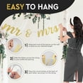 thumbnail image 5 of Prazoli Pre-Strung Mr & Mrs Sign for Wedding Decorations for Reception and Ceremony, Wedding Sign Gold Wedding Decor Banner for Bride and Groom Chair, 5 of 9