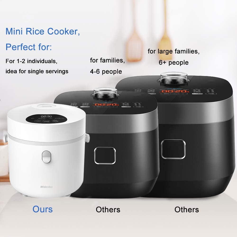 Mishcdea Small Rice Cooker 3-Cup Uncooked, Mini Rice Cooker