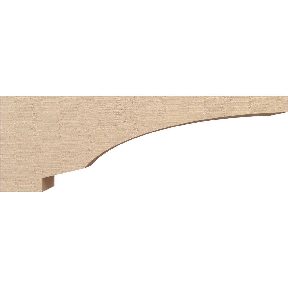 6"W x 36"D x 12"H Thin Moab Rough Cedar Woodgrain TimberThane Corbel, Primed Tan