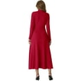thumbnail image 6 of Cueply Dresses for Women Casual Long Sleeve Fall Spring Mock Neck Pullover Long Dresses with Pockets, 6 of 7