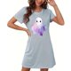 thumbnail image 4 of Camisón corto de talla grande para mujer, camisón de manga corta con estampado de pecho a la moda, camisón para mujer, 4 of 5