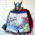 thumbnail image 6 of Marvel Boys Avengers 2-Piece Rash Guard Swim Set, Quick Drying Swim Shirt & Trunks, Superhero Swimsuit for Kids (Sizes 4-12), 6 of 6
