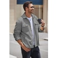 thumbnail image 3 of COOFANDY Men's Polar Fleece Shacket Long Sleeve Casual Button Down Shirt Jacket with Pockets, 3 of 7