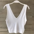 thumbnail image 5 of KOOYET Women's Tank Sleeveless Thin Strap Solid Color Slim Deep V Neck Casual Style Short Camis for Female, 5 of 6