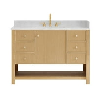 Altair-17 48" Single Bathroom Vanity in White Oak with Engineered Stone Countertop
