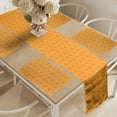 thumbnail image 2 of Ambesonne Sun Table Runner & Placemats, Symmetric Warm Tones, Placemat 4 pcs + Runner 14"x72", Pale Orange Burnt Orange, 2 of 2