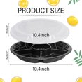 thumbnail image 2 of 10 Pcs Round Plastic Appetizer Tray with Lid,Divided Serving Tray, Disposable Food Storage Trays Containers, Plastic Tray Storage,Fruit Platter Vegetable Trays for Party and Buffet 10.4 Inch, 2 of 7