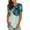 Green, variant on Ichuanyi Womens Shirts , Fashion Women's Casual T-shirt Feather Printed Round-Neck Short Sleeve Pullover Tops Blouse