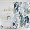 thumbnail image 5 of Summer Tropical Shower Curtains for Bathroom, Fabric Bath Curtains Decor, Bath Tub Curtain Vintage Monstera Leaves Peacock Botanical Decorative Shower Curtain Sets with 12 Hooks, 72x72 Inch, 5 of 6