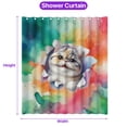 thumbnail image 5 of Funny Watercolor Adorable Exotic Shorthair Peeking Through Torn Paper Effect Shower Curtain Cat Lover Kitten Owner Gifts Waterproof Bathroom Bathtub Curtain - 00026, 5 of 5