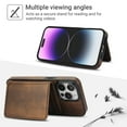 thumbnail image 2 of Allytechgroup Detachable Cards Holder Case for iPhone 16e, RFID Blocking 2 In 1 Wallet PU Leather Case with Stand Compatible with Magsafe Shockproof Cover for iPhone 16e, Brown, 2 of 7
