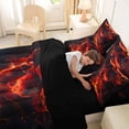 thumbnail image 5 of Homewish Red Neon Lightning 7pcs Queen Bedding,Modern Geometric Bedding Comforter Set Queen,Black Reversible, 5 of 8