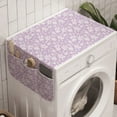 thumbnail image 1 of Floral Washing Machine Organizer, Swirly Blossoming Spring Bouquets Branches Botanical Garden Pastel Yard Spring, Anti-slip Fabric Top Cover for Washer and Dryer, Lilac and White, by Ambesonne, 1 of 1