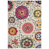 SAFAVIEH Monaco Savannah Floral Area Rug, Ivory/Multi, 9' x 12'