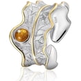 thumbnail image 1 of S925 Sterling Silver Adjustable Ring Wide Open Band Ring Natural Stone, 1 of 4