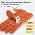 thumbnail image 4 of Guantes ignífugos resistentes a cortes para parrilla, guantes resistentes al calor, guantes de cocina seguros para cocinar, 34,5 CM, 4 of 5