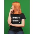 thumbnail image 2 of Irish Queen Clover Graphic Women Black T-Shirt, Female Medium, 2 of 4