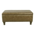 thumbnail image 1 of HomePop Banc de Rangement Traditionnel en Similicuir Grand Format avec Garniture de Clous Décoratifs, Brun, 1 of 8