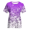 thumbnail image 5 of Tiqkatyck Womens Tops on Sale, Women's Fashion Glitter Short Sleeve Blouse Crew Neck Casual T Shirt Sparkly Tops for Women Sequin Tops for Women Purple M, 5 of 5