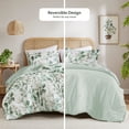 thumbnail image 4 of Regency Heights King/Cal King Comforter Sets, Reversible Seersucker Floral Bedding Sets, 3 Piece Lightweight Sage Green Botanical Flowers Comforter Bed Set with Pillow Shams, 4 of 10