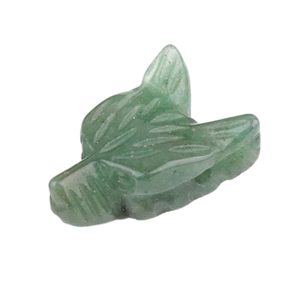 Adorno de piedra con forma de cabeza de lobo, escultura de paisaje en miniatura, textura de cristal y diseño pulido, cuentas decorativas para pulseras y llaveros DIY.