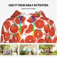 thumbnail image 4 of Lsque Tomatoes Pattern Casual Women's Hoodie,Hooded Sweatshirt with Kangaroo Pocket,Pullover Hoodie with Eye-catching Drawstrings-XX-Large, 4 of 7