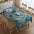 thumbnail image 2 of Blue Gold Marble Pattern Rectangle Tablecloth 60"x84",Waterproof Polyester Rectangle Table Cloth, Wipeable Spillproof Polyester Tablecloth for Dining, Camping, Indoor and Outdoor, 2 of 5