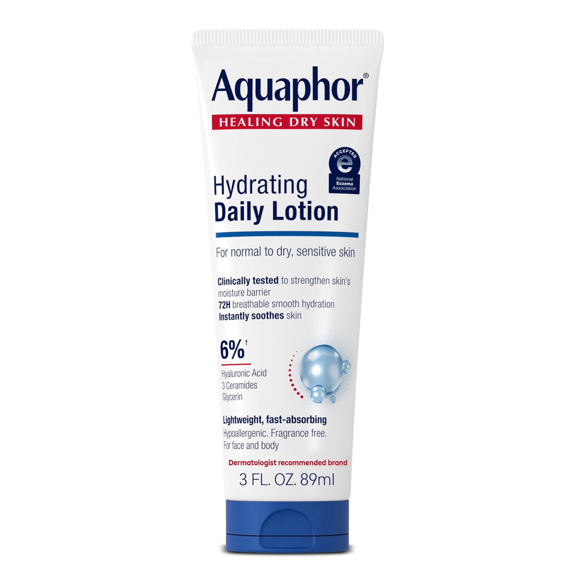 Aquaphor Daily Hydrating Face and Body Lotion, 3 fl oz Tube