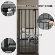 Fairy Baby 61-inch Extra Tall Cat Gate, 30-63 Pressure Mounted, 1.37-inch Narrow Spacing, Black Alloy Steel for Pets & Babies