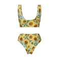 thumbnail image 5 of Daiia Farmhouse Sunflower Women's Bikini Set Two Piece Swimsuit High Waisted Bikini Adjustable Straps Bikini Perfect for Beach, Pool, and Summer Vacation-Large, 5 of 9